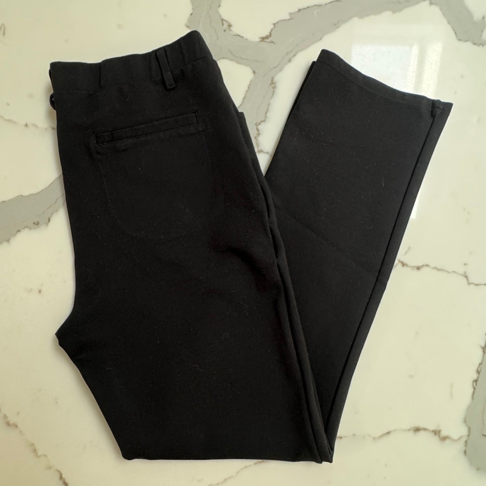 Quince Ultra-stretch Ponte Straight Leg Pants Black  Size Large